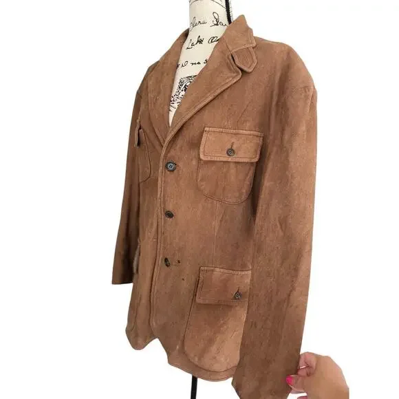 VTG 70’s RALPH LAUREN COUNTRY SUEDE JACKET CHESTNUT ILGWU LOGO MADE IN USA SZ M - Picture 5 of 16